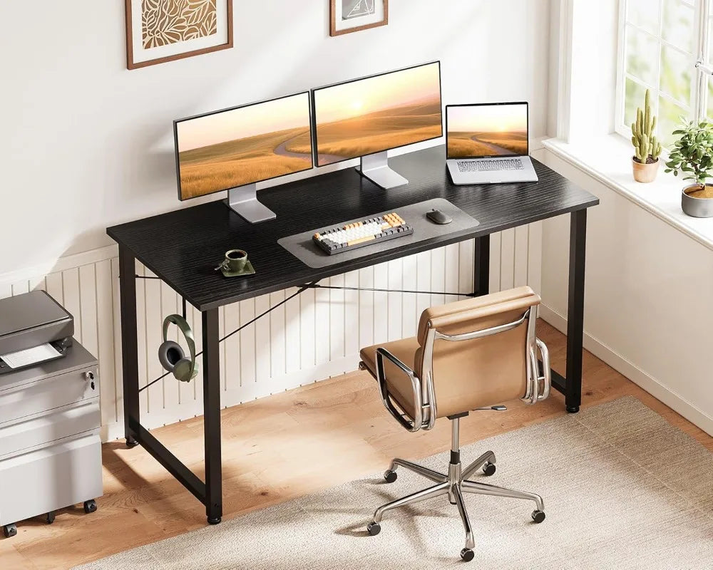 Compact Computer Desk For Home Office With Headphone Hook