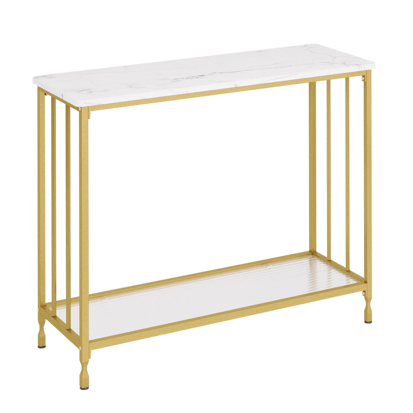 HobbyLane Console Table Sofa Table With Glass Shelf Metal Frame