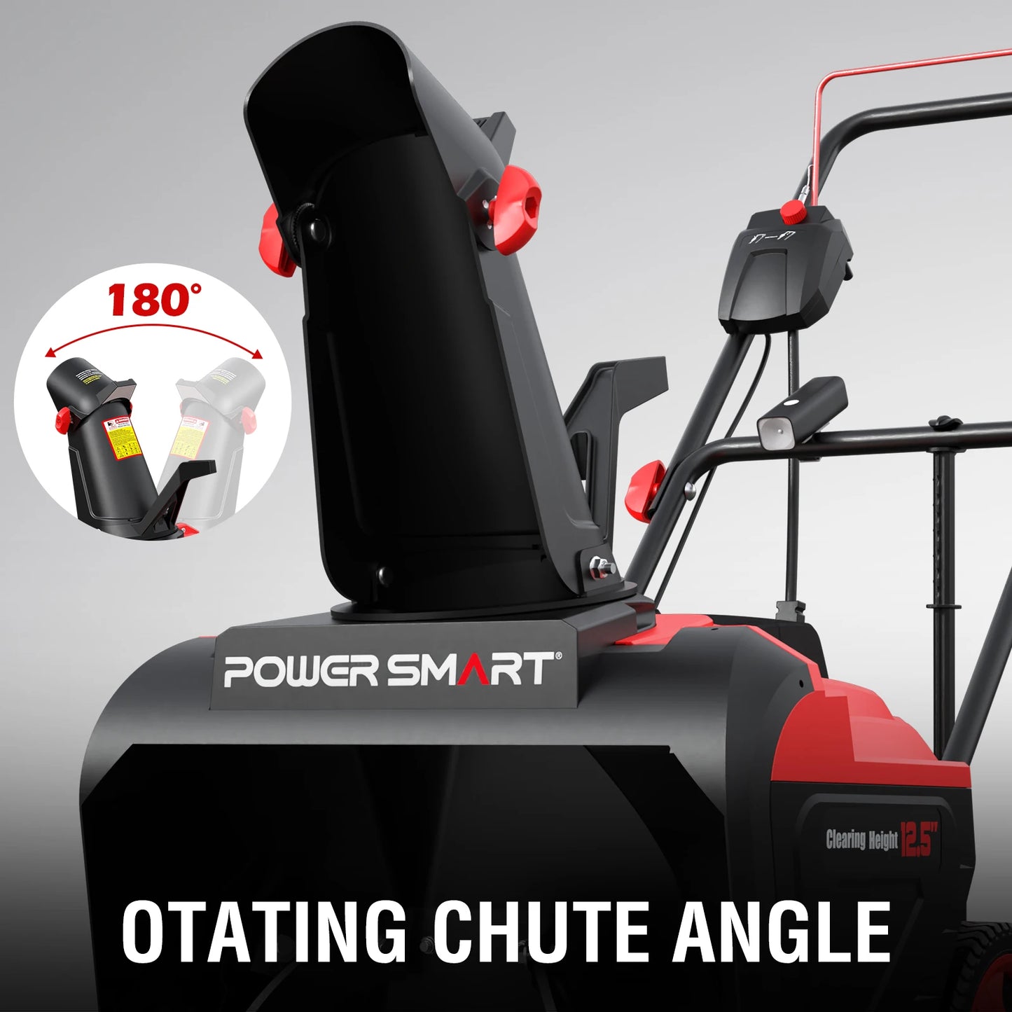 POWERSMART Electric Snow Thrower With 180 Degree Chute And LED