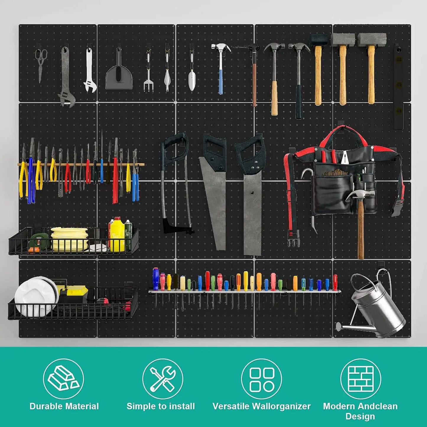 Metal Pegboard Panels With Bent Frame Heavy Duty Wall Organizer