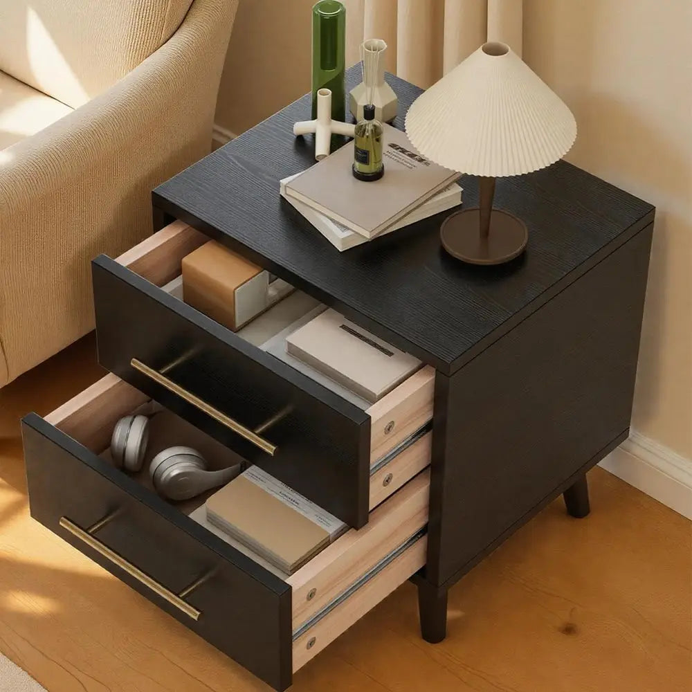 Scandinavian Style Bedroom Set With Six Drawer Dresser And Nightstands