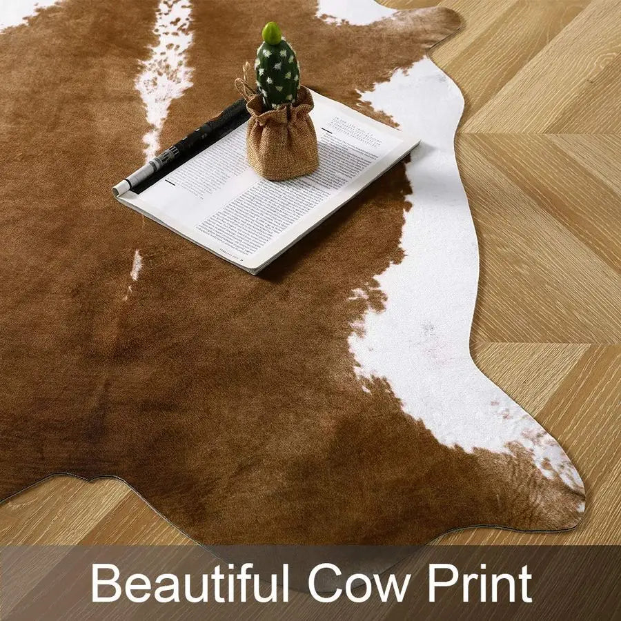 Premium Faux Cowhide Rug For Living Room And Bedroom Decor