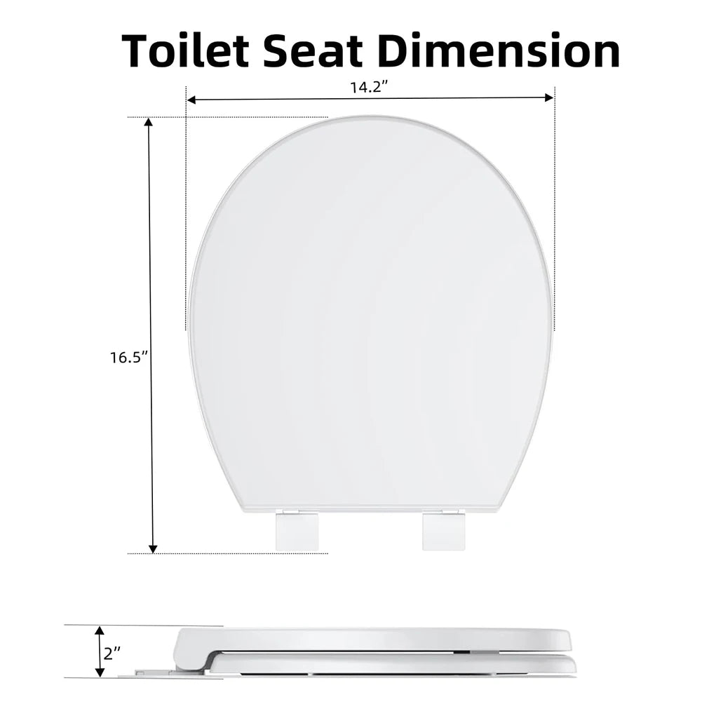 Elongated Toilet Seat With Slow Close Quick Release Top Mount