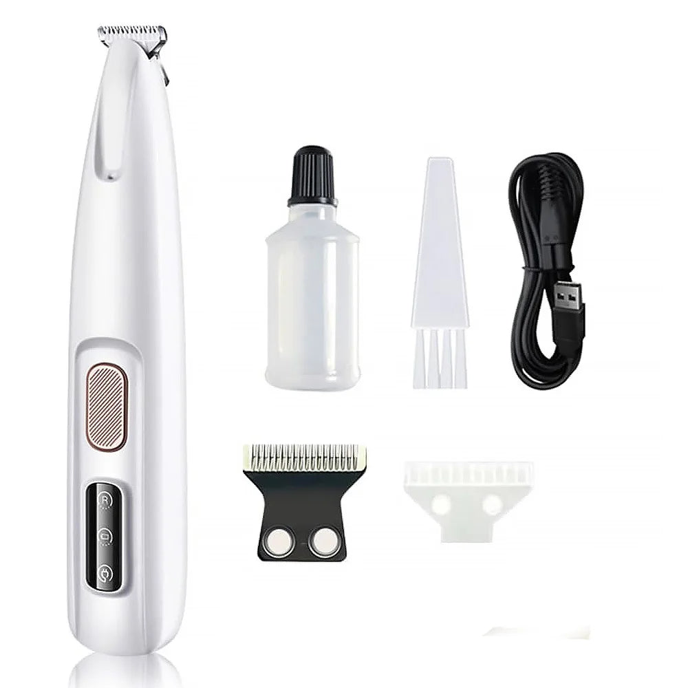 Cat Dog Paw Trimmer Rechargeable Pet Grooming Clippers LED Light