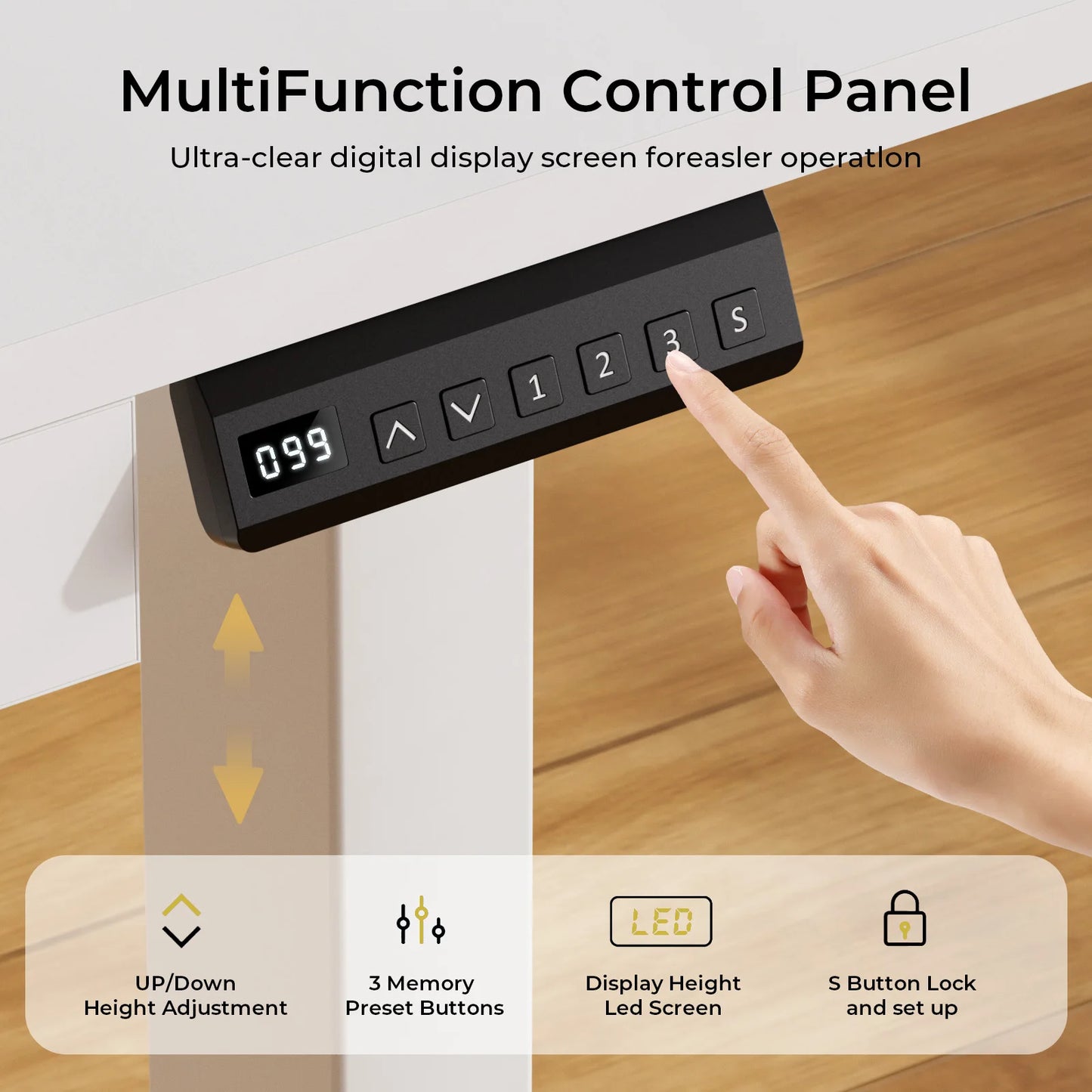 Electric Standing Desk With Drawers Sit Stand Ergonomic Desk