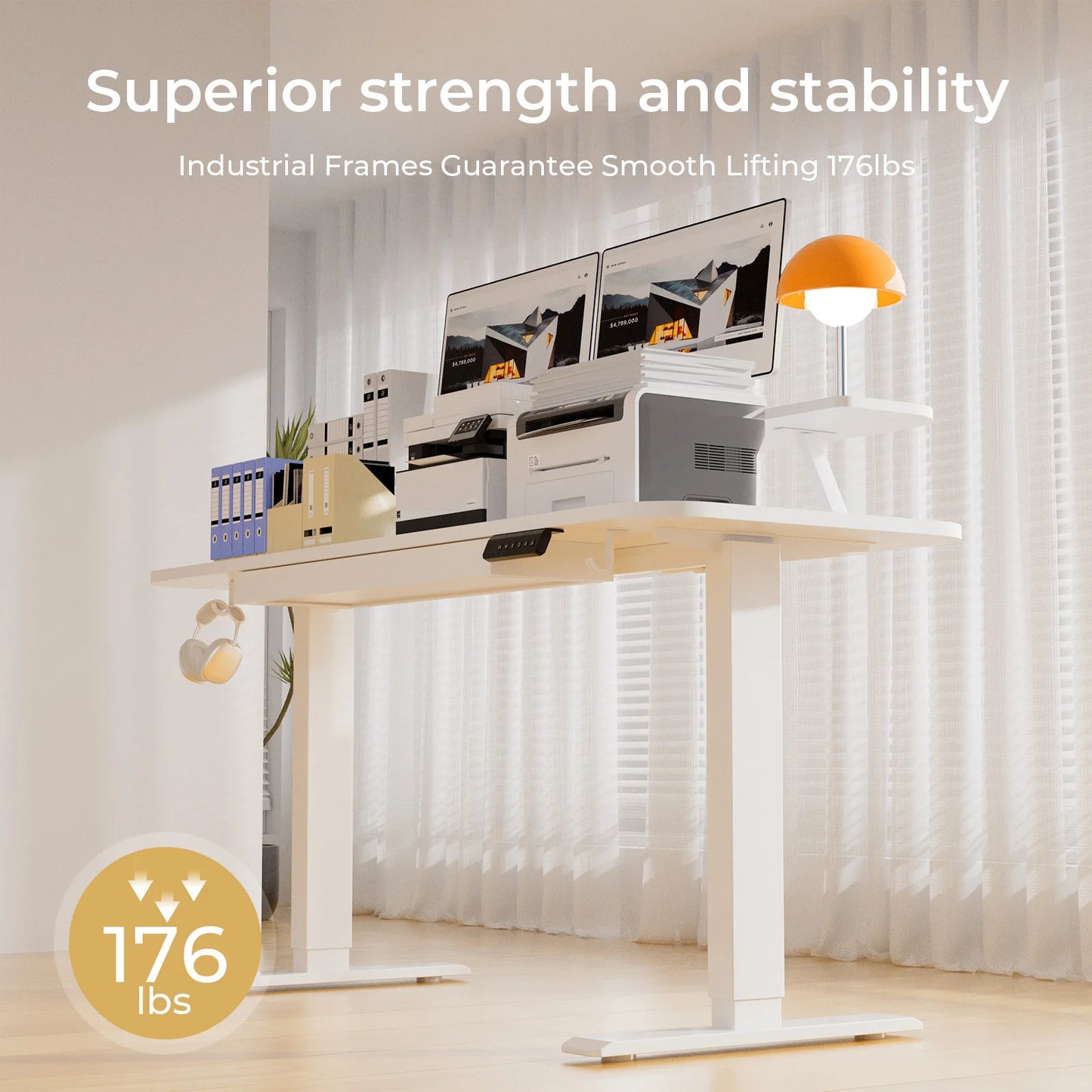 Electric Standing Desk With Drawers Sit Stand Ergonomic Desk