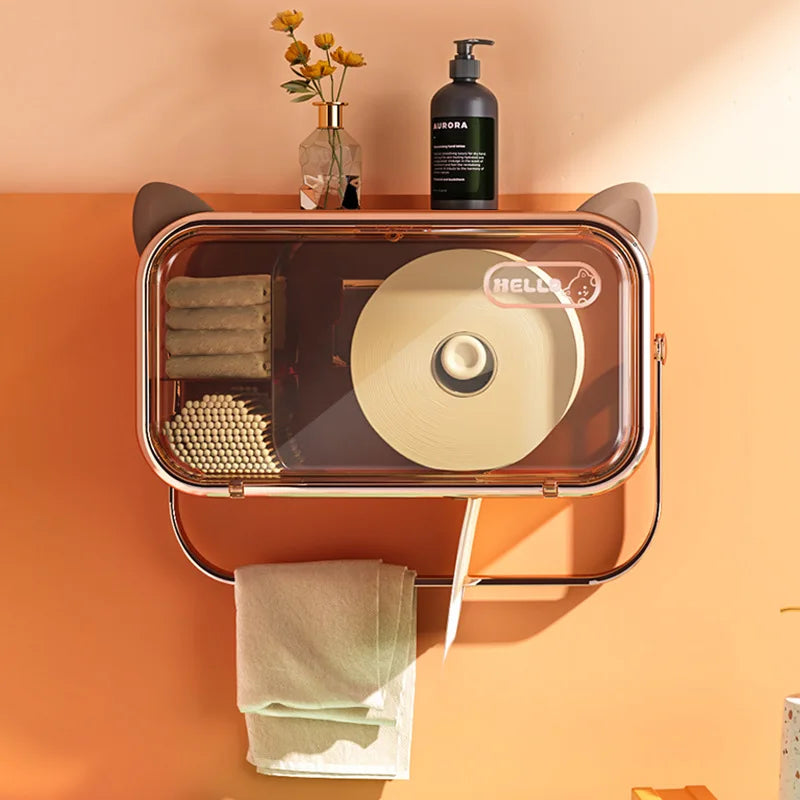 Waterproof Toilet Paper Holder Tissue Box Wall Mounted Rack