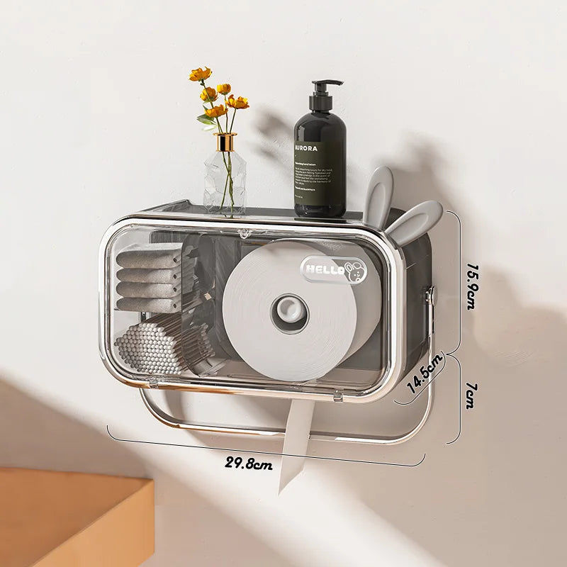 Waterproof Toilet Paper Holder Tissue Box Wall Mounted Rack