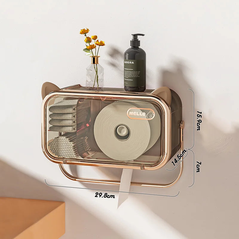 Waterproof Toilet Paper Holder Tissue Box Wall Mounted Rack