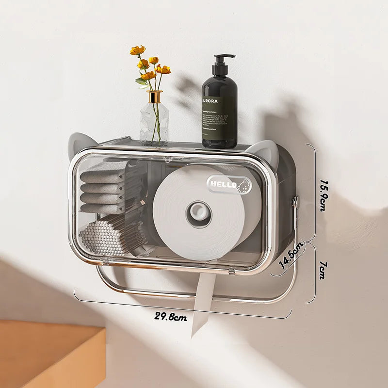 Waterproof Toilet Paper Holder Tissue Box Wall Mounted Rack