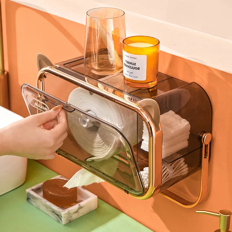Waterproof Toilet Paper Holder Tissue Box Wall Mounted Rack