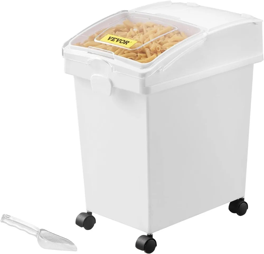 Ingredient Storage Bin With Wheels And Sliding Lid Set