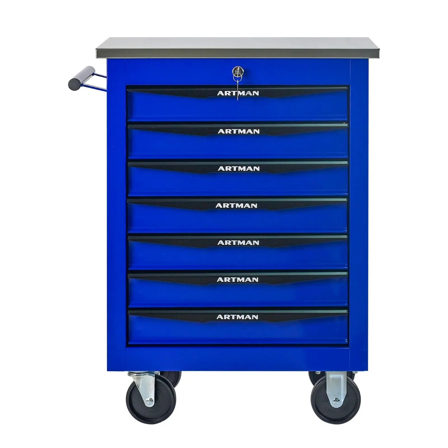 ARTMAN 7-Drawer Wheeled Toolbox Trolley With Lock And Key