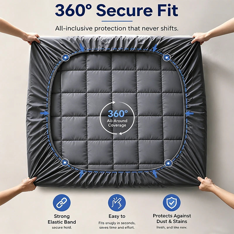 Twin Full Queen King Dark Grey White 360g Per Square Meter Filling Mattress Topper Mattress Protector Cover