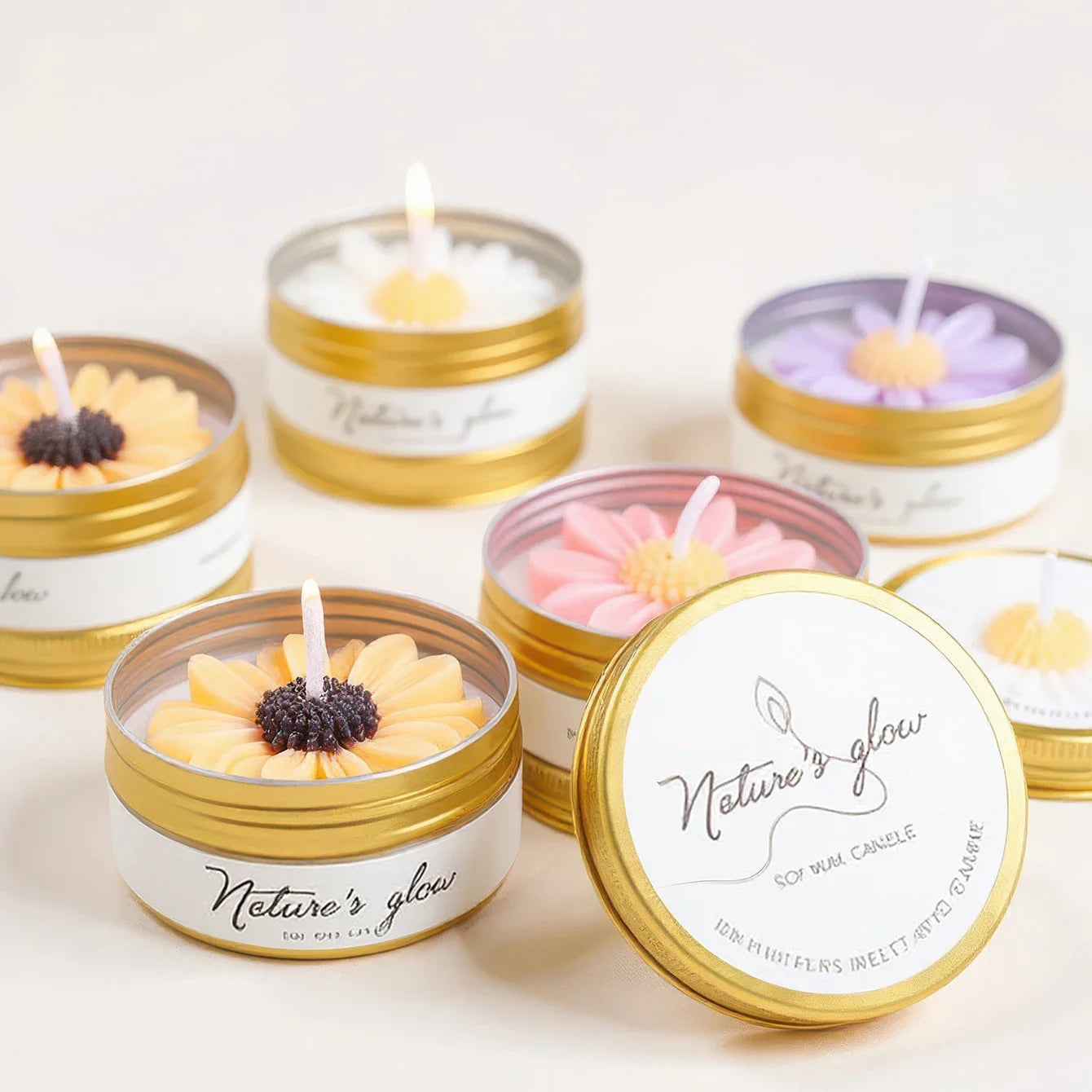 Chamomile Scented Soy Wax Candle Tin Handmade Romantic Gift
