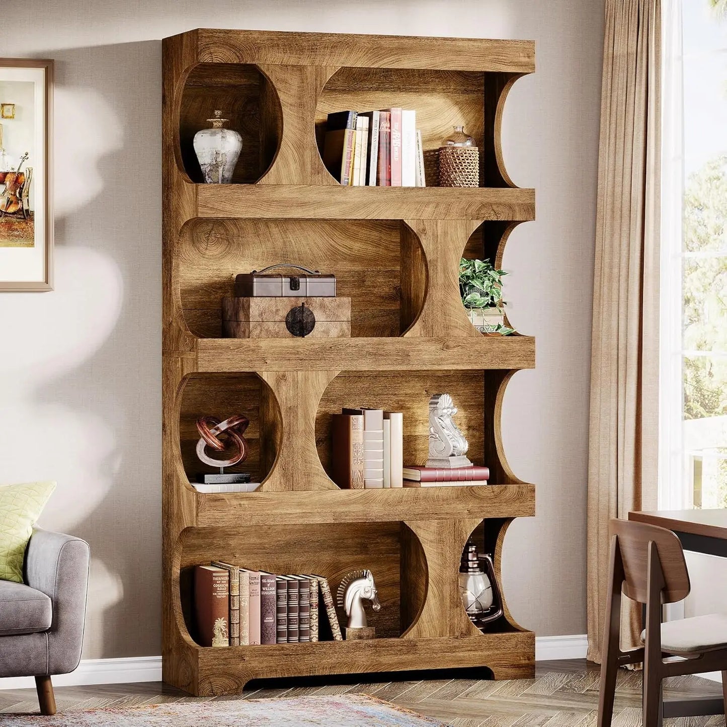 LITTLE TREE Modern Asymmetrical Bookshelf Freestanding Display