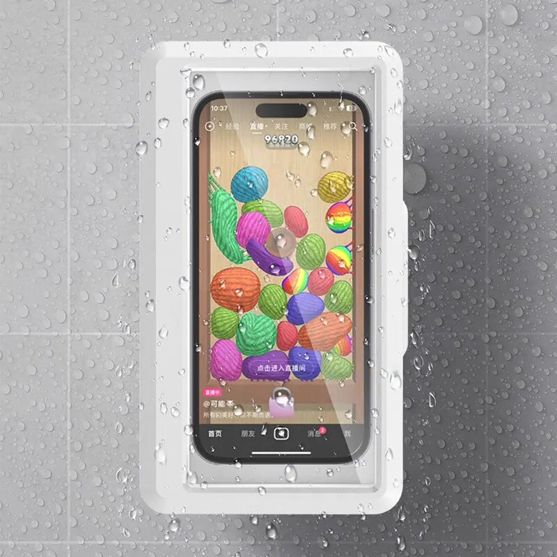 Universal Waterproof Shower Phone Holder Wall Mount Touchscreen Bathroom Case