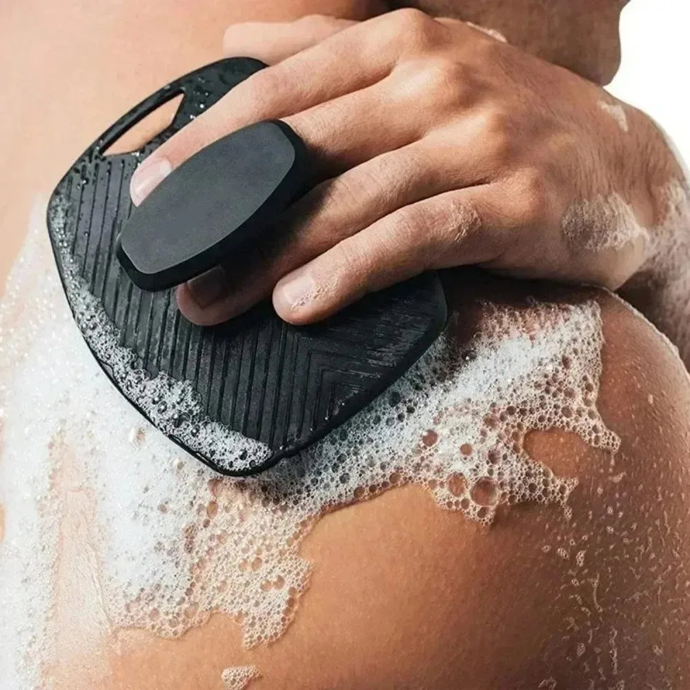 Exfoliating Silicone Bath Brush Cleanser With No-Slip Handle