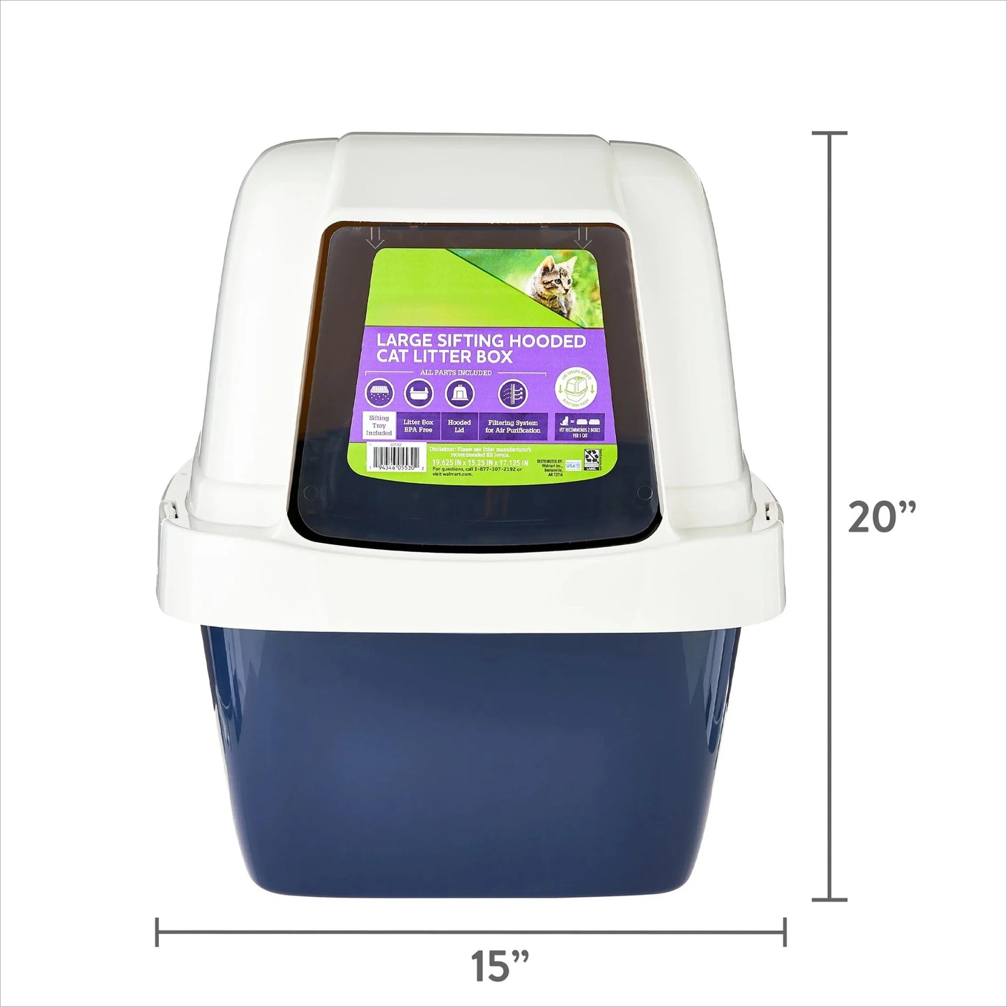 Hooded Enclosed Cat Litter Box With Built In Sifter