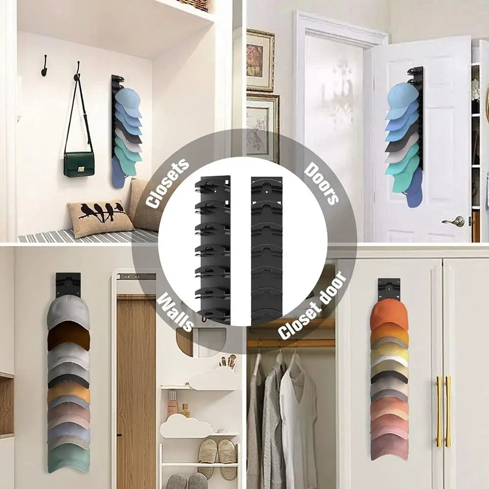 Plastic Hat Rack Wall Mounted Cap Organizer For Baseball Caps