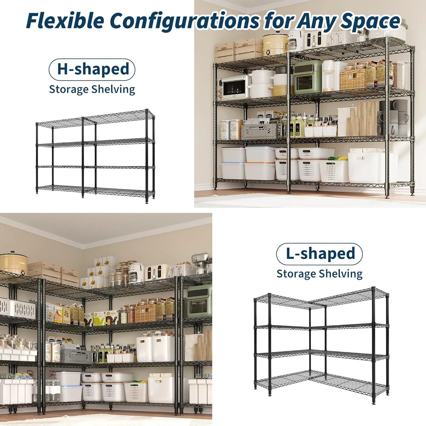 TWISTER.CK Heavy Duty Metal Shelving Unit for Kitchen Storage