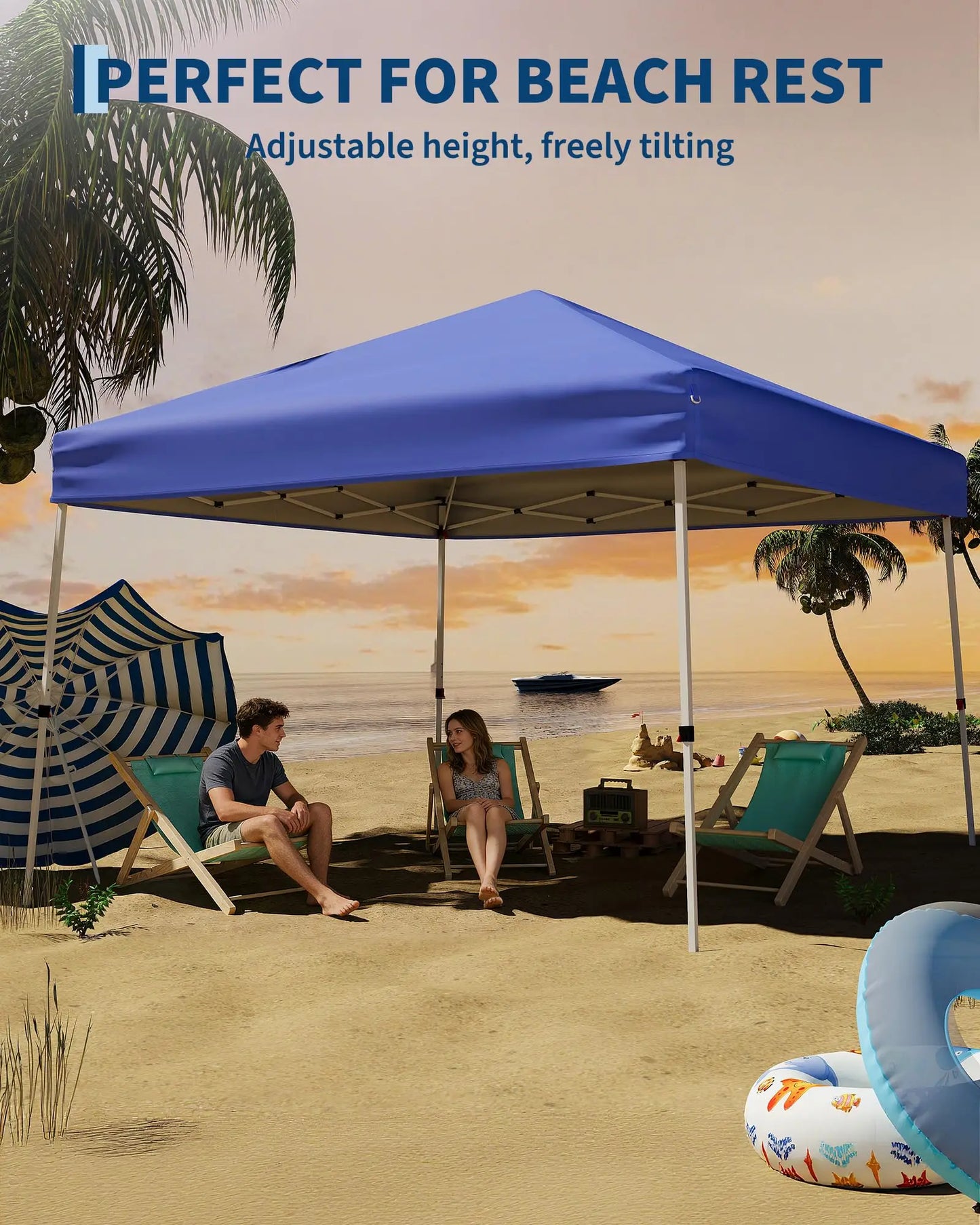 HiMISS Pop Up Canopy Tent Slant Leg Shelter UV Protected