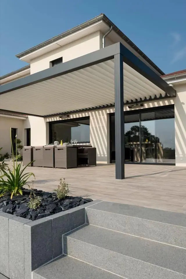 Motorized Bioclimatic Louvred Roof Pergola With Remote Control