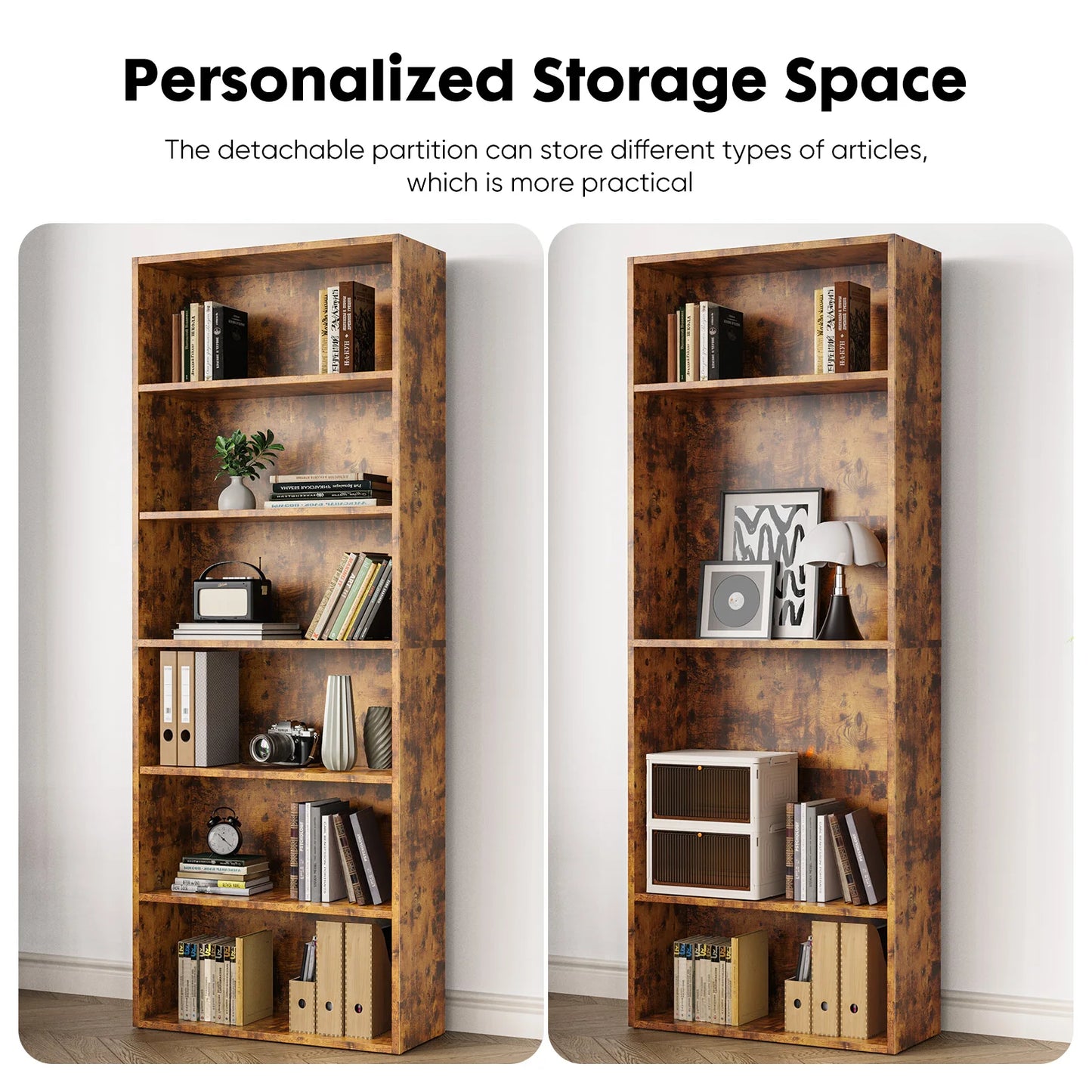 JHK Modern Wooden Floor Standing Bookcase For Home And Office Storage