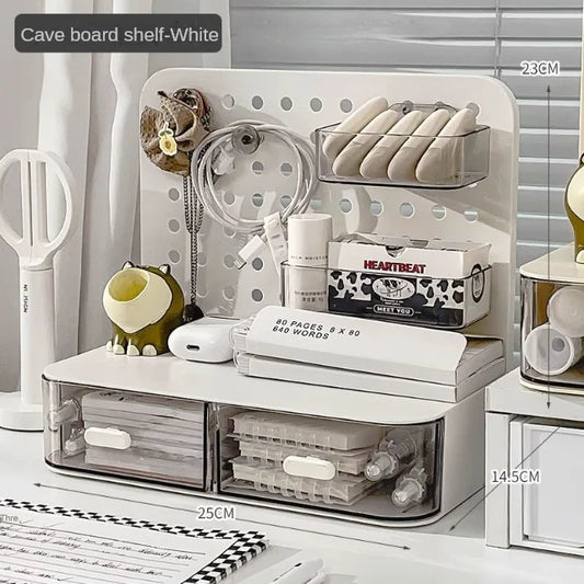 Desktop Perforated Board Storage Box And Pen Holder Organizer