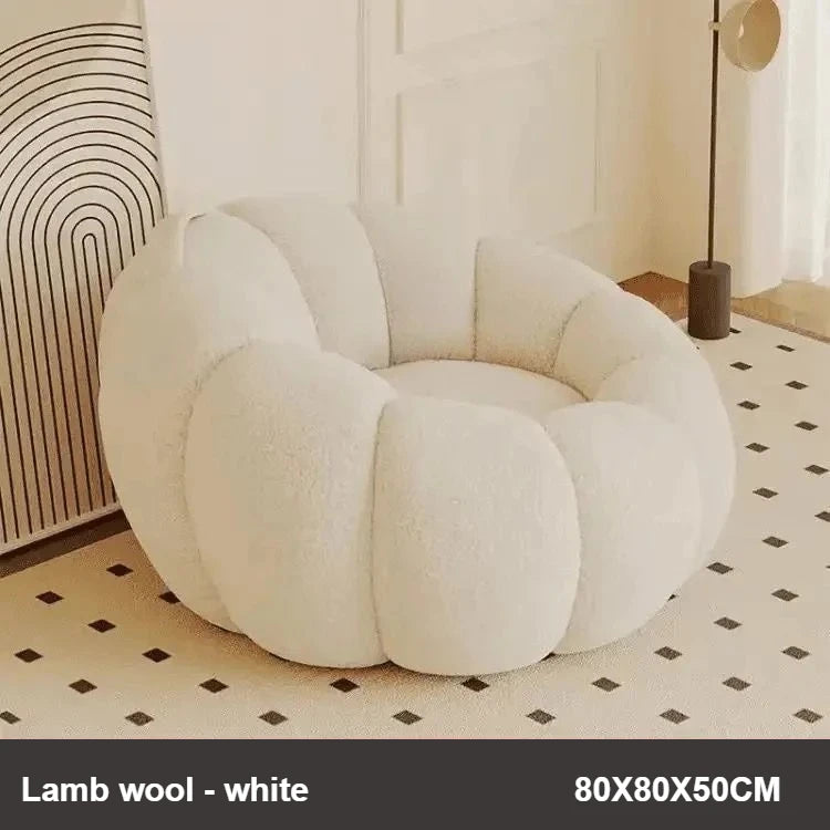 Lazy Pumpkin Nordic Style Sofa Chair With EPS Particle Filling