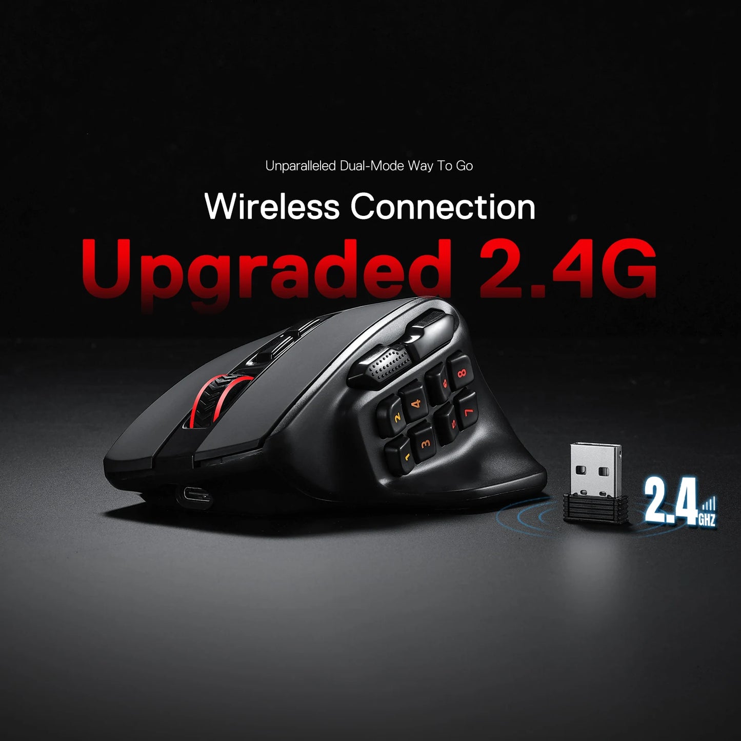 Redragon M811 Pro Wireless MMO Gaming Mouse With Macro Keys