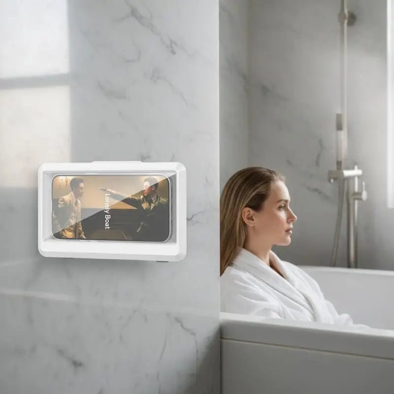 Waterproof Wall Mount Phone Holder With 360 Rotatable Self-Adhesive Stand