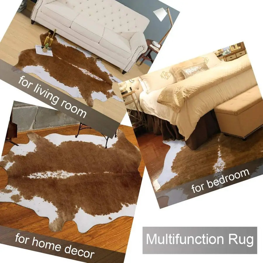 Premium Faux Cowhide Rug For Living Room And Bedroom Decor