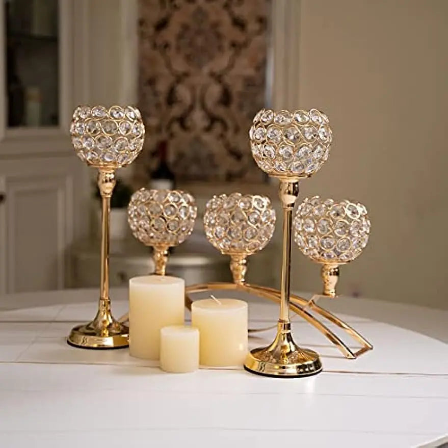 Vincigant Three Arm Candle Holder For Wedding Table Centerpiece
