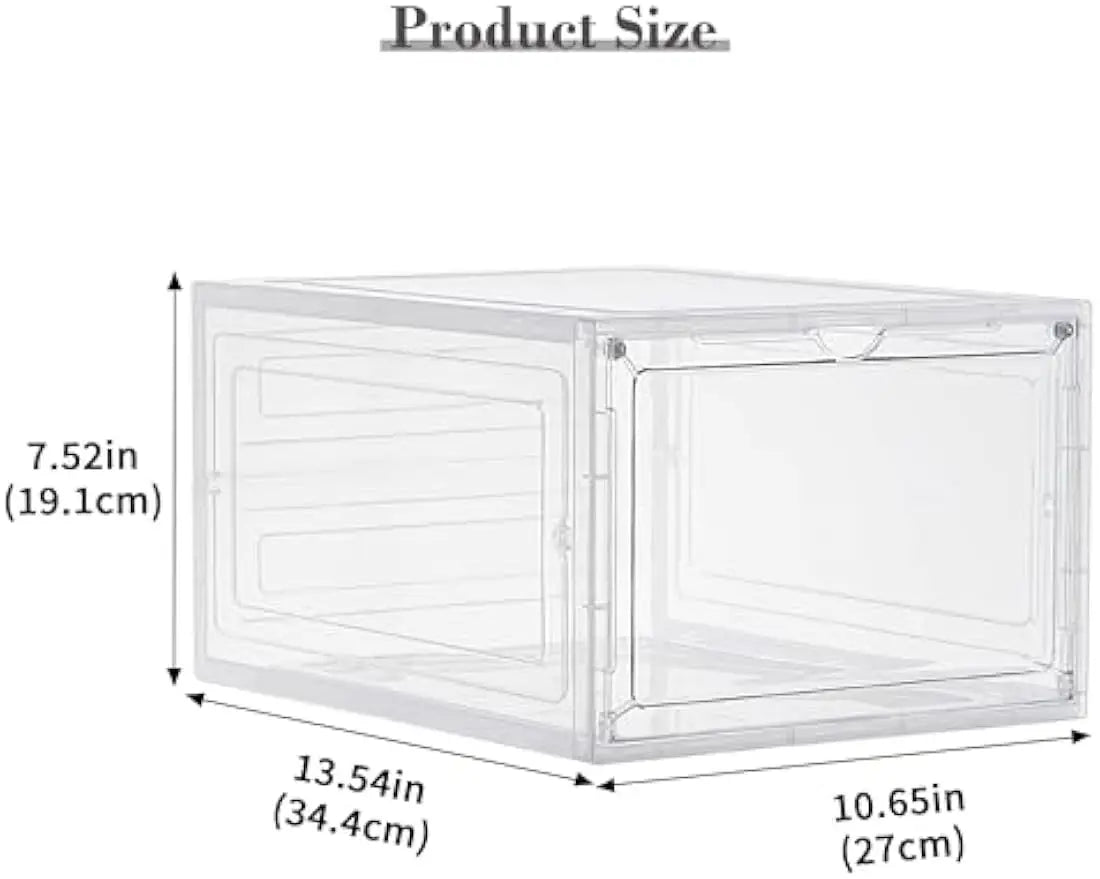 Clear Plastic Storage Bins With Magnetic Lids Stackable Organizer Home Office