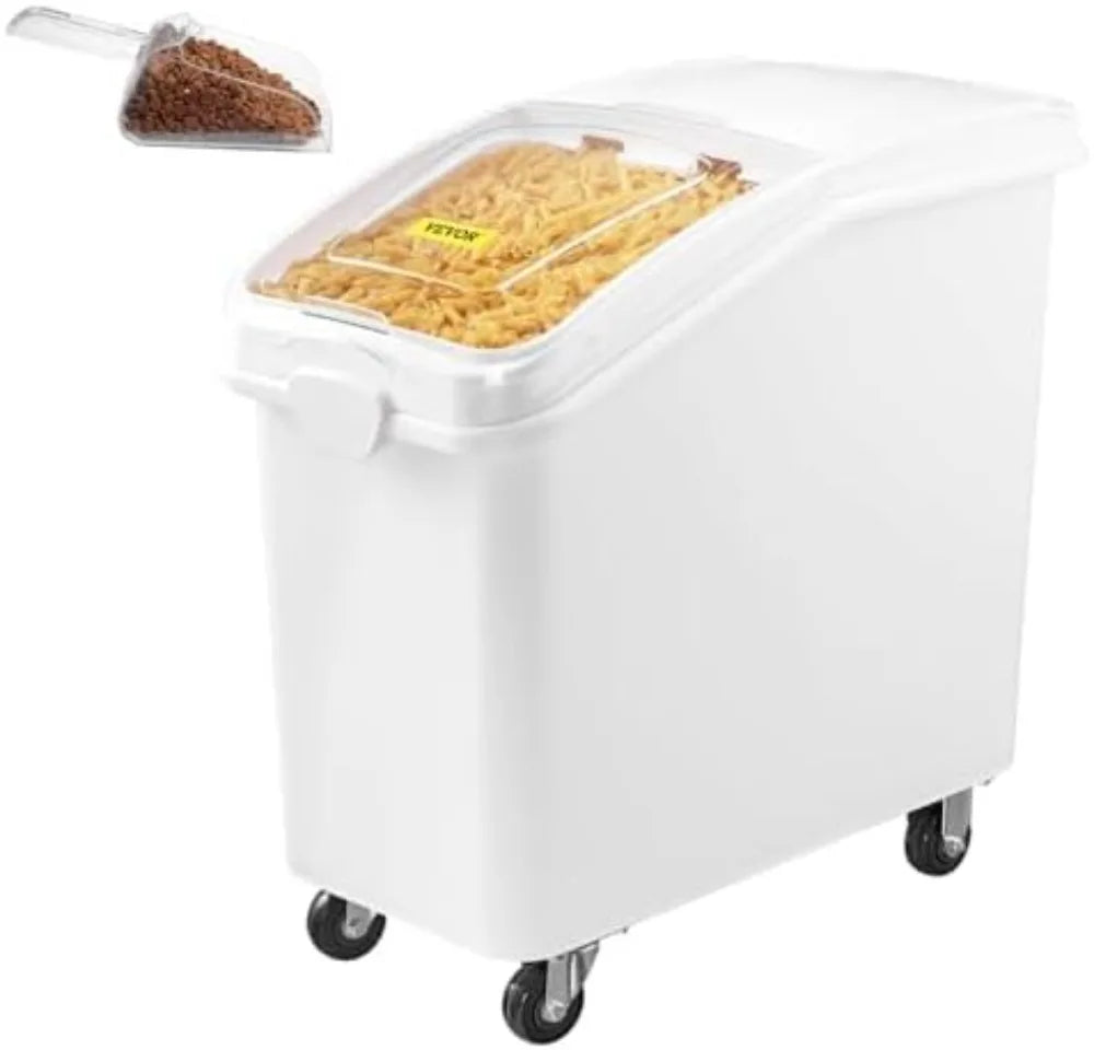 Ingredient Storage Bin With Wheels And Sliding Lid Set
