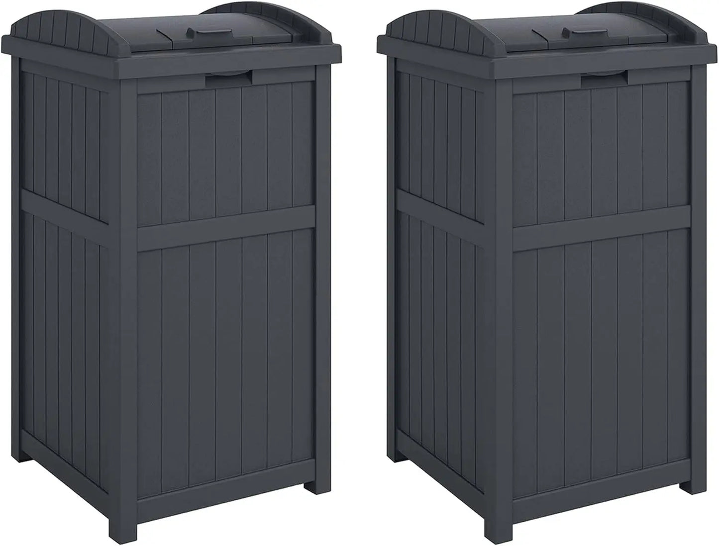 Outdoor Trash Hideaway Resin Waste Storage Container Patio Backyard Garden