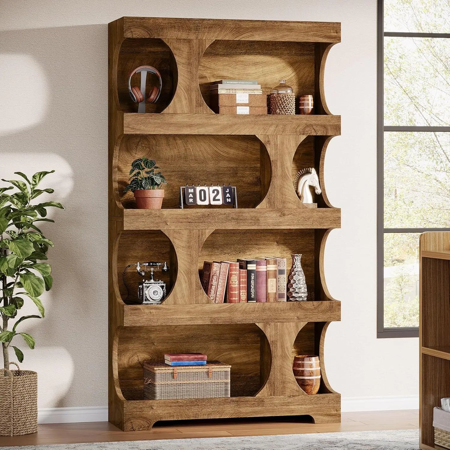LITTLE TREE Modern Asymmetrical Bookshelf Freestanding Display