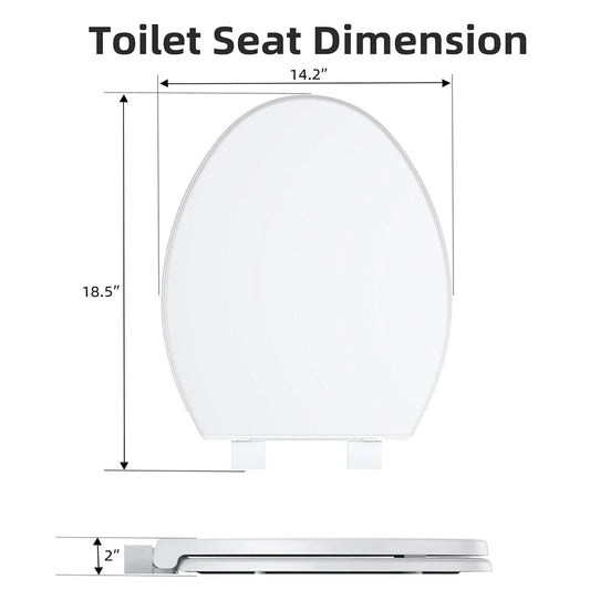 Elongated Toilet Seat With Slow Close Quick Release Top Mount