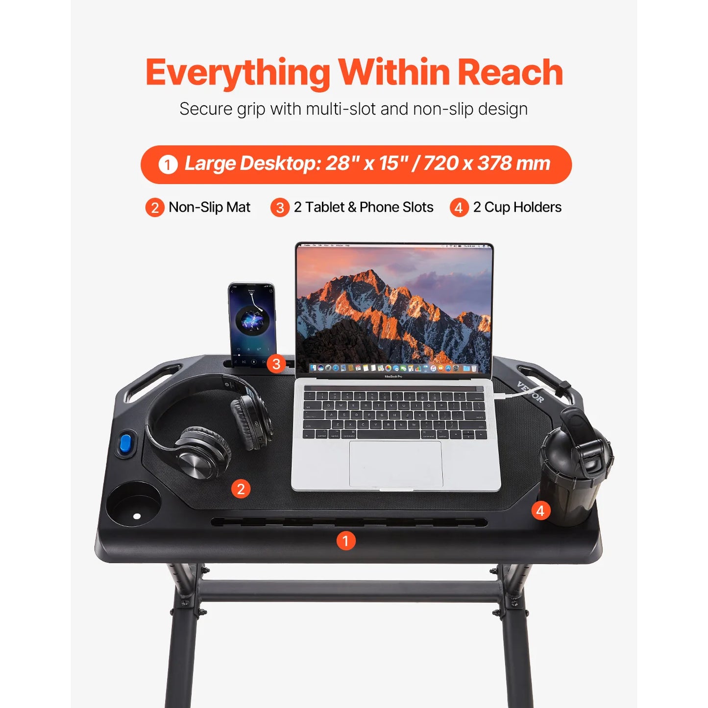 Foldable Cycling Desk For Home Office With Bike Trainer Treadmill