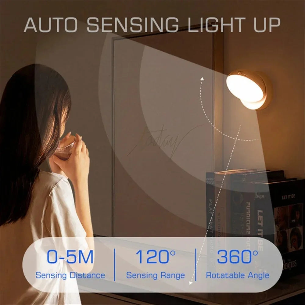 Liuyangmao Round USB Night Light With Motion Sensor