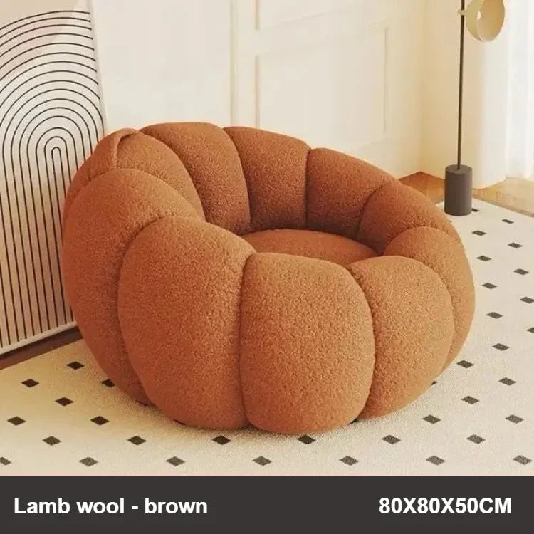 Lazy Pumpkin Nordic Style Sofa Chair With EPS Particle Filling