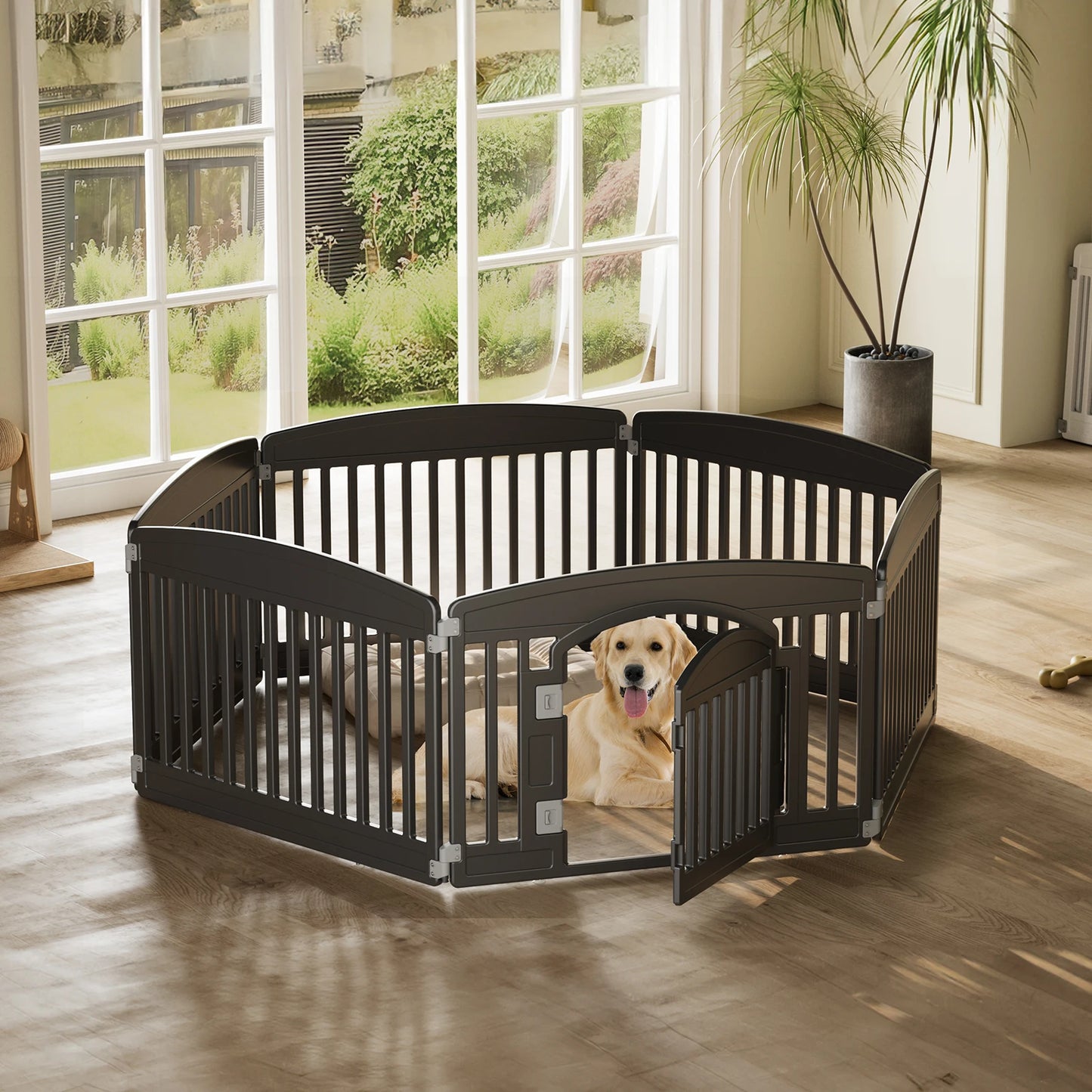 JHK Plastic Dog Playpen 6Panel Expandable Outdoor Portable