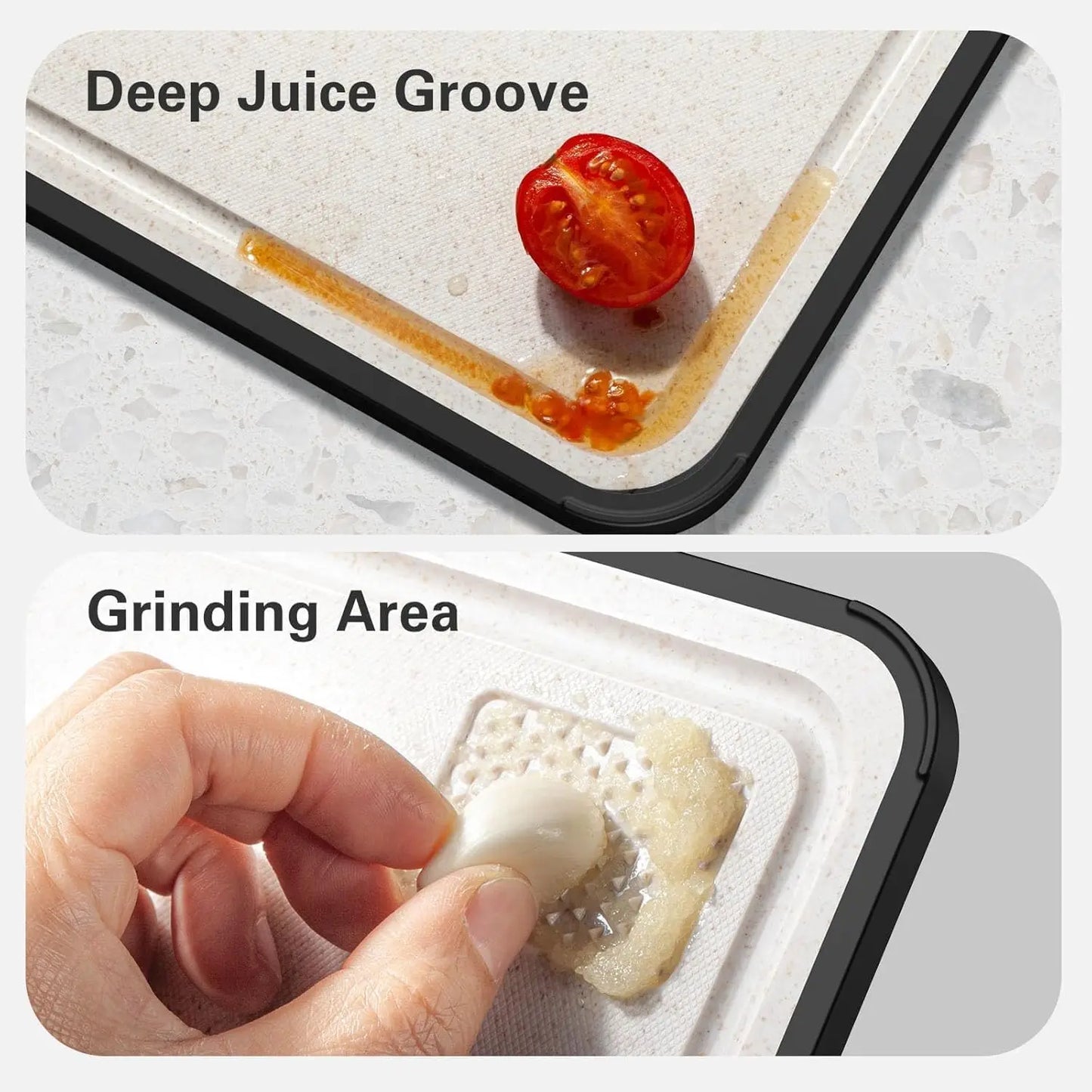 Titanium Cutting Board Double-Sided Non-Slip With Juice Groove Handles