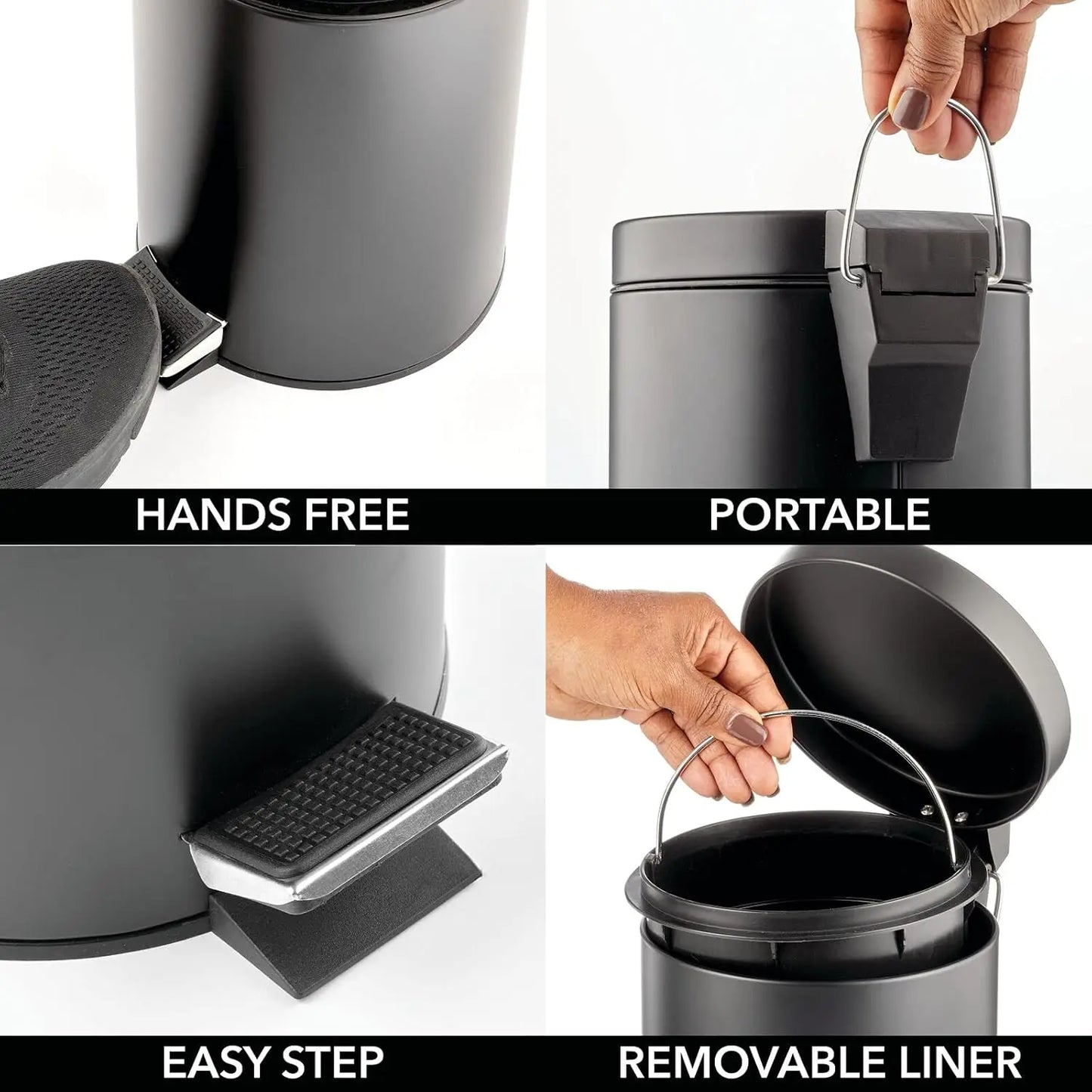 Pedal Bin Metal Waste Bin With Lid Plastic Bucket Insert