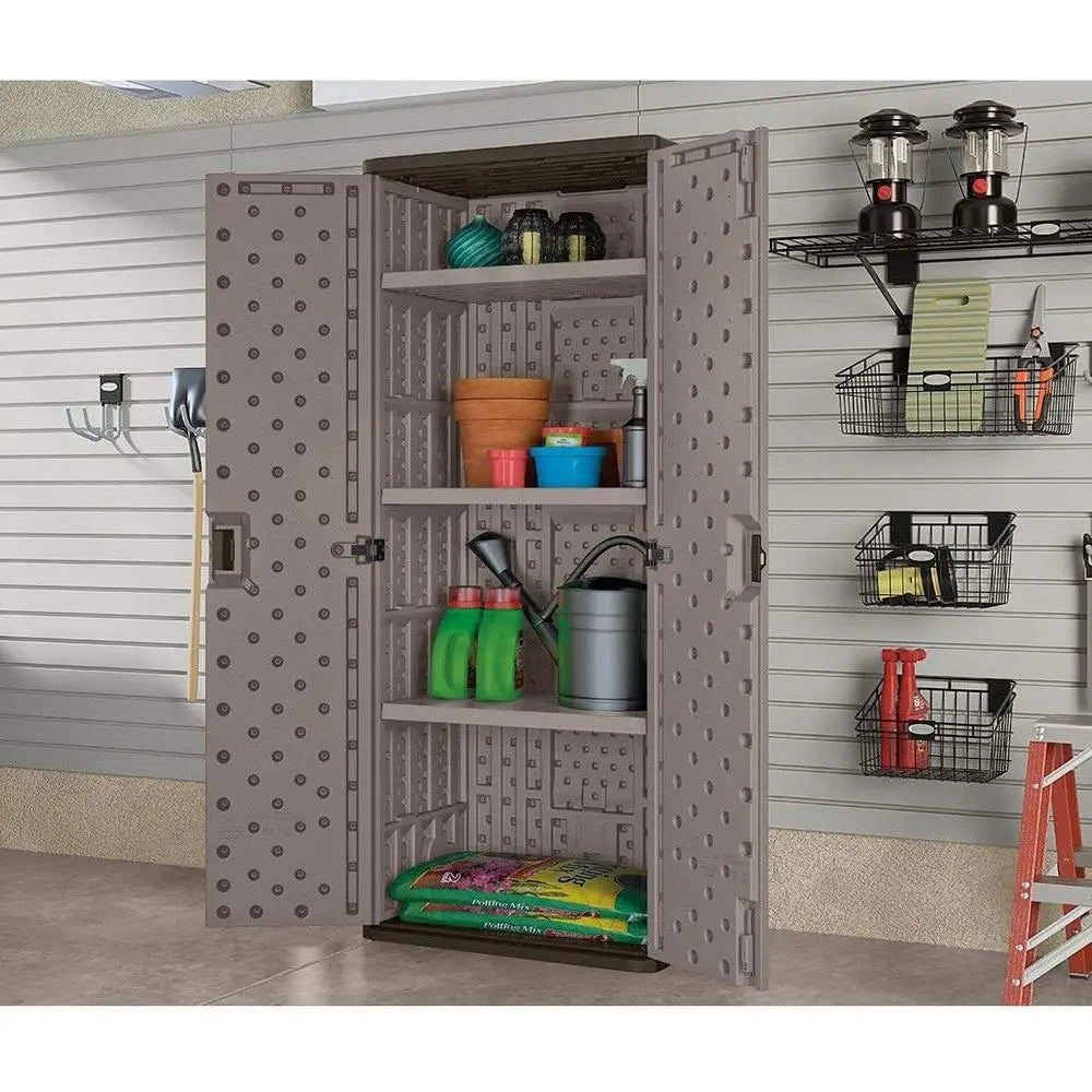 Storage Cabinet Resin Garage Organizer With Lockable Shelves