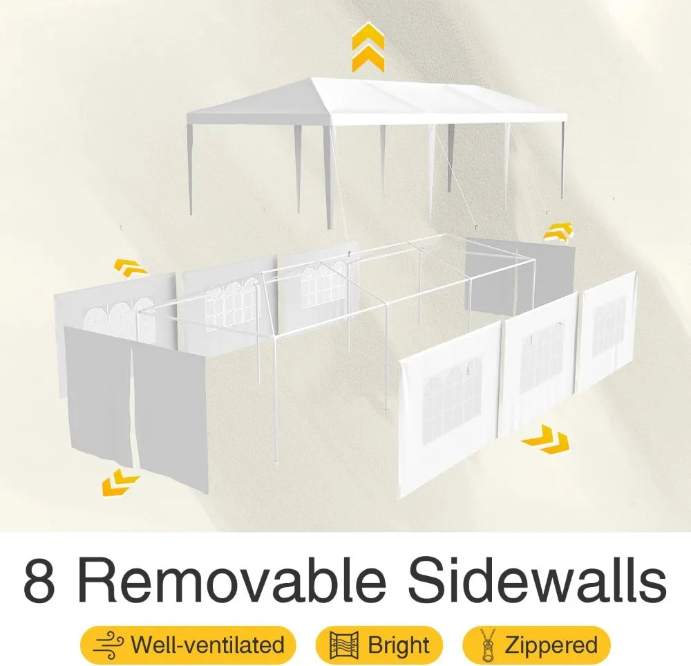 Outdoor Heavy Duty Canopy Tent Gazebo Shelter With Removable Walls