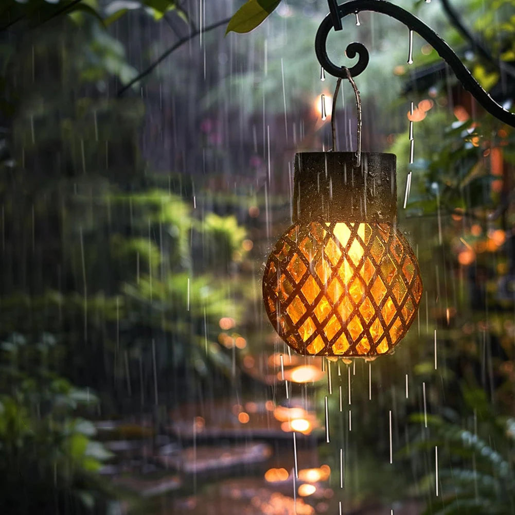 APWIKOGER 4 Pack Solar Lanterns With Flickering Flame
