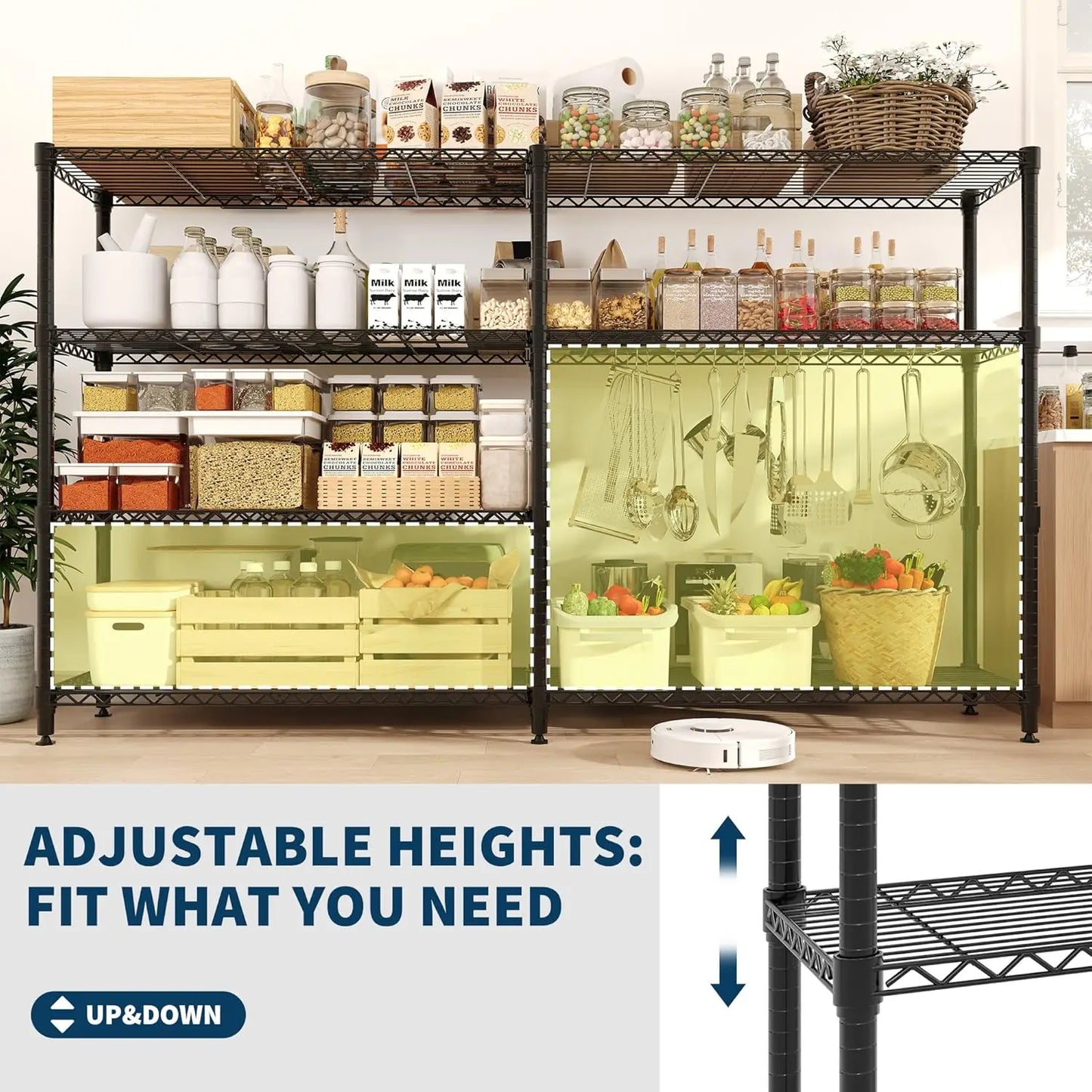 TWISTER.CK Heavy Duty Metal Shelving Unit for Kitchen Storage