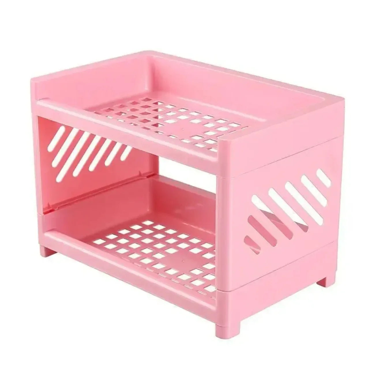 Diamri Double Deck Desk Storage Rack Open Frame Organizer